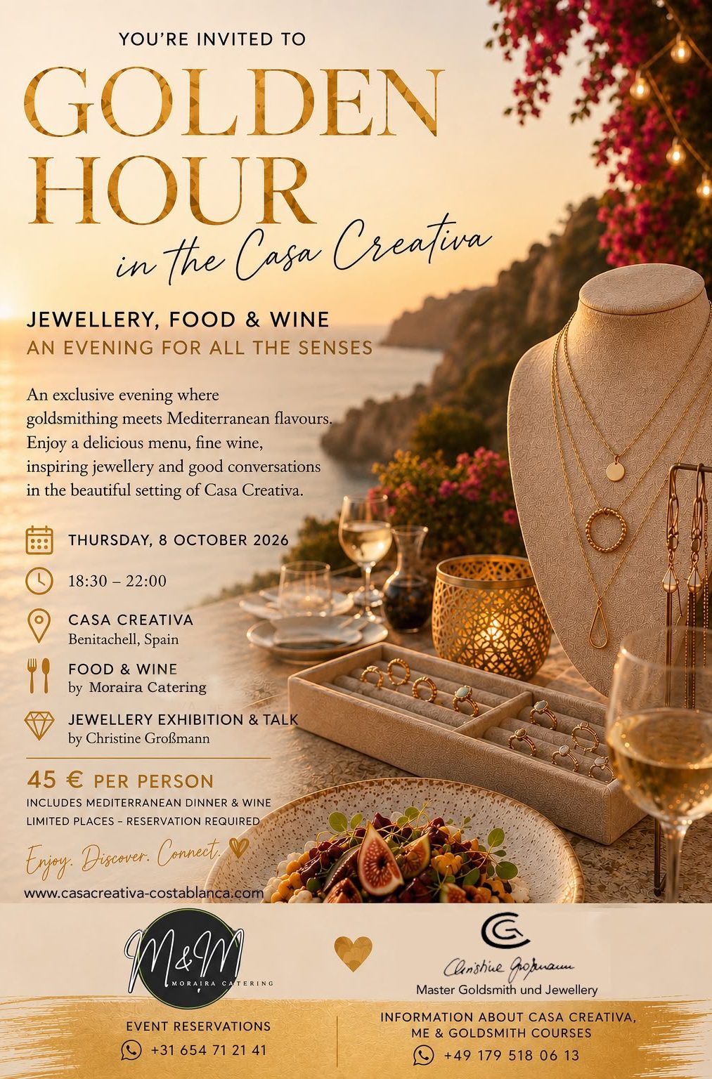 Flyer van Golden Hour at Casa Creativa